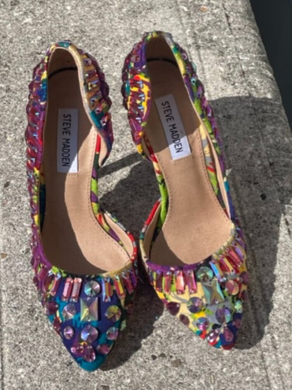 Steve Madden Galatik Multi-Color Rhinestone‎ Heels Size 5.5M